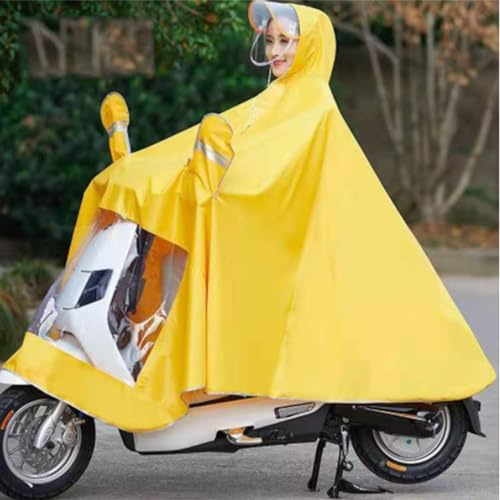 CFTGIW Rain CapesBike Ponch Motorcycle Raincoat Cycling Rain Poncho Scooter Rain Capes for Men WomenOx with Retroreflector Dark Blue 4XL Thicken Accessories Application: permeating. (3XL【Thickened】)