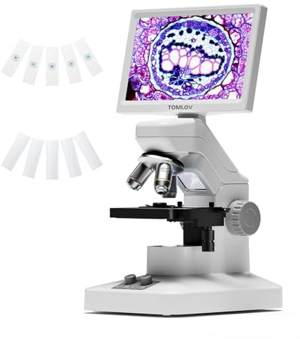 TOMLOV DM301 Max 7 LCD Microscopio Biologico con Scala di Misurazione