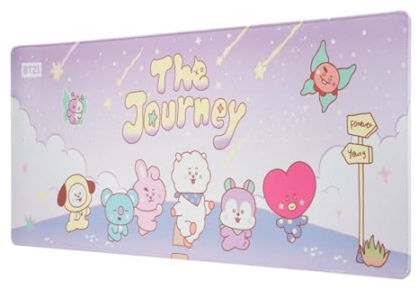 Grupo Erik BT21 Large Mouse Mat, Gaming Mouse Pad XXL - Kawaii Gamer Gifts | 80 x 35 cm Water Resistant Non-Slip Desk Mat Large, Gaming Desk Accessories - BT21 Kawaii Gifts, Gaming Gifts for Gamers