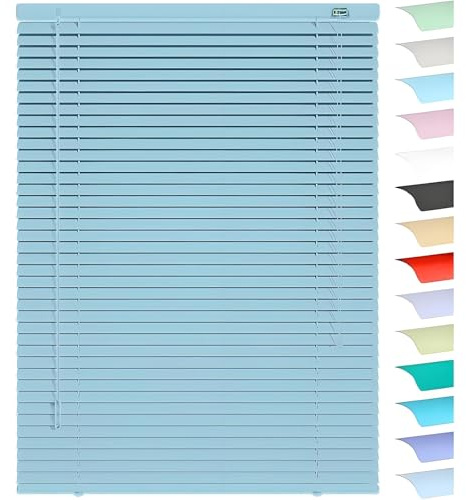 Persianas Venecianas de Aluminio Horizontales Interior, 25mm Estores Privacidad Aislamiento Térmico Stores para Ventana, para Cocina Dormitorio Salón Baño 25cm-165cm W(Azul)