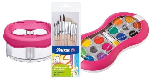 Pelikan 800327 Wasserbox Space, magenta (Magenta, 1 Set Farbkasten + Box + Pinsel)