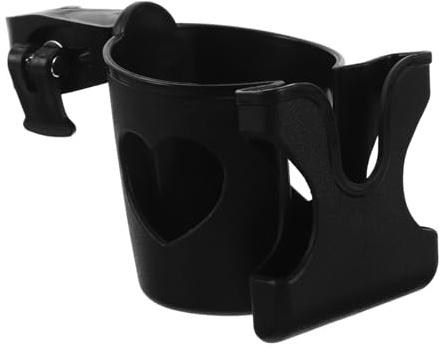 SMASOLO Soporte Para Taza y Móvil Ángulo Antideslizante Compatible Con Bicicletas Sillas De Ruedas y Cochecitos Modelo Resistente Negro Multifuncional