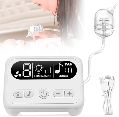Näsdammsugare baby elektrisk, näsdammsugare dammsugare, senaste näsdammsugaren baby elektrisk, nässekretdammsugare med 9 sugsteg och 3 silikonspetsar för nyfödda småbarn och spädbarn USB-laddning
