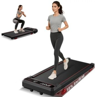 LONTEK Tapis Roulant Salvaspazio Elettrico con Inclinazione 15%, 8KM/H Tapis Roulant con Vibrazione, Schermo LED, Telecomando, 3.0 HP Mini Walking Pad, Tapirulan da Casa, Carico Massima 120KG