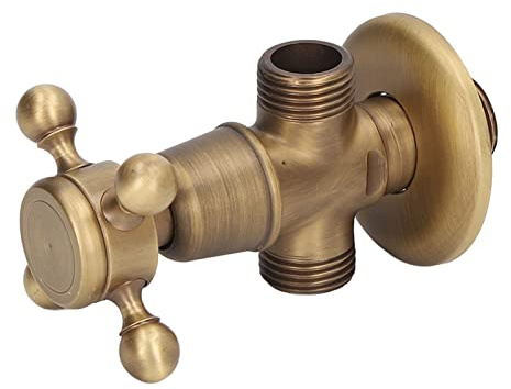 Valvola ad angolo Ottone stile vintage Elevata durezza Buona tenuta Valvola di arresto acqua calda fredda per scaldabagno bagno Lavabo WC Materiale Ottone Dimensioni 246g