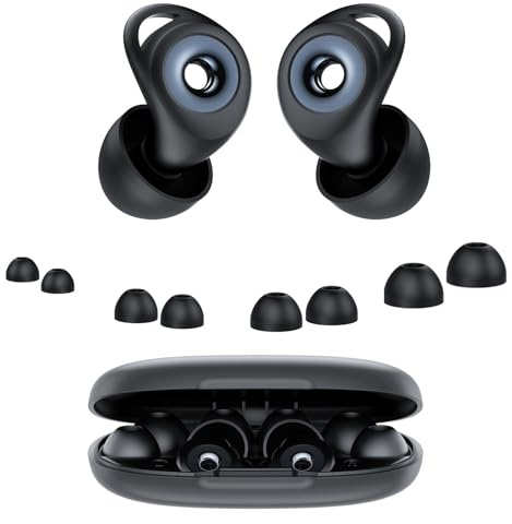 45dB Ear Plugs for Sleep Noise Cancelling, Noise Reduction, Soft Reusable Silicone Ear Plugs with Earplug Case, Ultra Soft Hearing Protection Earplugs for Sleep, Concert, Travel, Study, Work