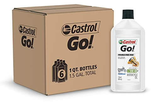 Castrol Go! 10W-40 4T Motorcycle Oil, 1 Liter, Pack of 6