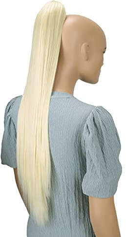 CAISHA 70cm Hairpiece Braid Ponytail Hair Extension Straight Platinum Blonde H76