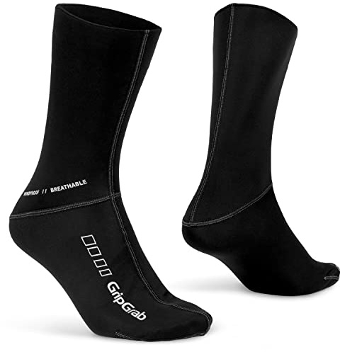 GripGrab Winddichte Fahrrad Socken - Lang, Vorgeformt, Rennrad & MTB | Atmungsaktive Thermosocken mit Flachnähten, Links/Rechts-Unterscheidung – ideal für Frühling, Herbst & Gravel