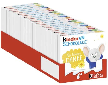 Kinder Schokolade – Schokoriegel aus gefüllter Vollmilchschokolade mit Milchcreme – 20 Packungen mit je 4 Einzelriegeln (20 x 50g)