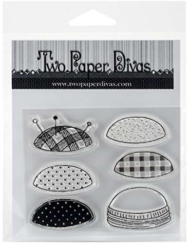 Two Paper Divas Clear Stamps 6 x 4.5-inch, Large Mason Jar Toppers, Paper, 6 x 4.5