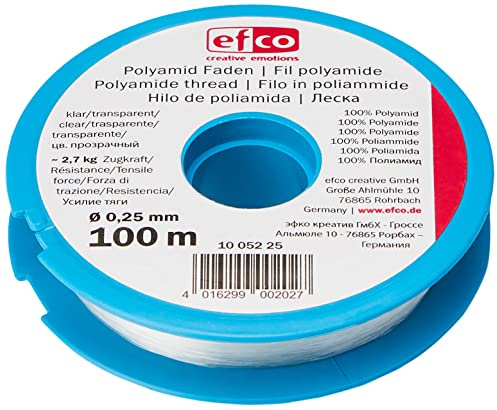 EFCO Zugkraft-Faden, Polyamid, 2,7 kg, 0,25 mm Durchmesser, 100 m, transparent
