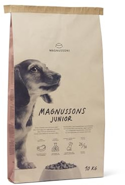 MAGNUSSONs Junior (1 x 10kg) | Hundetrockenfutter für Welpen und trächtige Hündinnen Aller Rassen | Alleinfuttermittel | Hoher Anteil an frischem Fleisch | Ofengebacken | Hundetrockenfutter für Welpen und trächtige Hündinnen Aller Rassen