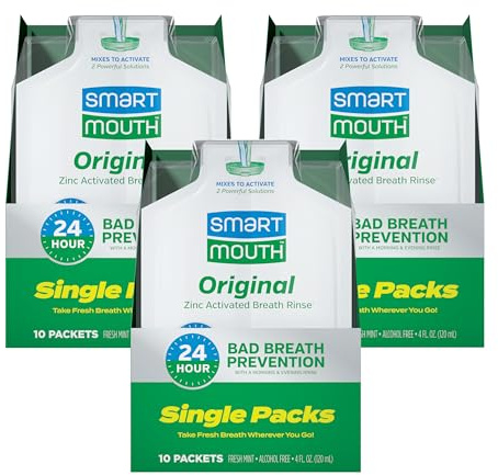 Smartmouth Les Paquets De Rince-Bouche Nettoyer Menthe 10 Chaque (Paquet De 3)