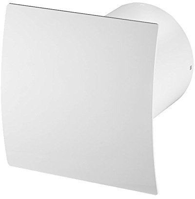 Super Leise Badlüfter mit weiß Front , Wand-Ventilator Ø 100 Kugellager Mega Silent Standard Escudo - Line System+ (weiß)