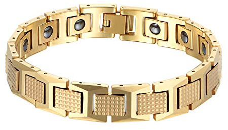 OIDEA Herren Armband mit Magnet Magnetarmband: Magnet Armkette Gliederkette Glieder Link aus Wolframstahl Keramik Edelstahl Gesundheitsarmband Handgelenk Armschmuck Geschenk für Männer