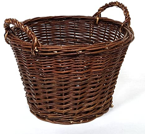 Kaminkorb Holzkorb Kaminholzkorb Obstkorb Gartenkorb aus Weide Rund Ø 40 cm (Art. 90340-40)