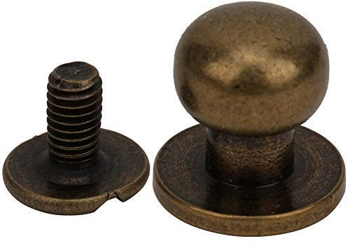 HEEPDD 20 Pezzi Perno Tondo Rame, Borchie Punk Metallo Testa Tonda Rivetti per Borse Scarpe Cuoio 10 x 8 mm for Artigianato Personalizzazione Decorazione Moda Fai da Te