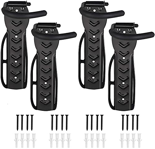 Justech 4pcs Support de Vélo Porte-vélos Murale Crochet de Rangement Support Mural pour Stockage de Vélo Intérieur/Maison/Magasin/Garage