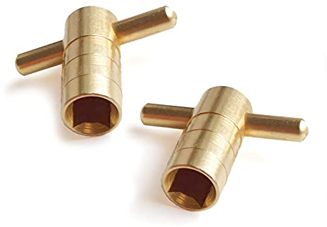QUERGO Solid Brass Radiator Keys - Radiator Bleeding Key - Radiator Valve Key - Venting Air Valve - Radiator Key Bleed Key UK - (Pack of 2) - Gold