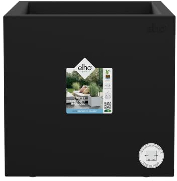 Elho Vivo Next Square 30 - Fioriera per Interno esterno - Ø 29.5 x H 29.5 cm - Nero/Living Black
