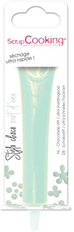 ScrapCooking - Stylo Choco Vert d’Eau - Crayon Alimentaire Pâtisserie 25 g - Stylo Décoratif Comestible - Écrire & Dessiner sur Desserts, Gâteaux & Biscuits Anniversaire - 6815