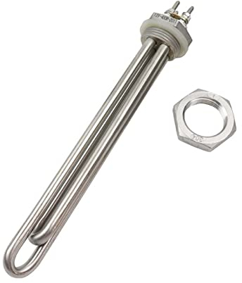 Heating Element DN25 12v 400w Stainless Steel Heating Element Immersion Solar Water Heater Camper 12 Volt Heater (Color : Heater nut, Size : 12v 400w BSP)