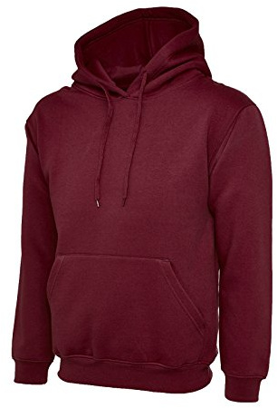 Uneek Mens Classic Plain Pullover Hooded Sweatshirt Hoodie Sweater
