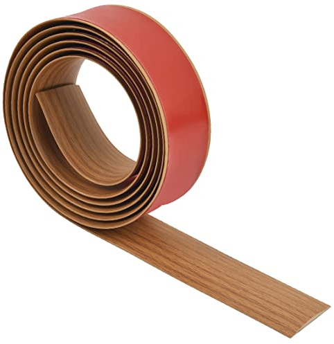DODUOS 2m*4cm Übergangsprofil Selbstklebend, Braune Holzmaserung Übergangsleiste Selbstklebende Teppichkantenleiste, Bodenprofil Schiene Laminat Übergangsleiste selbstklebend Übergangsprofil Vinyl
