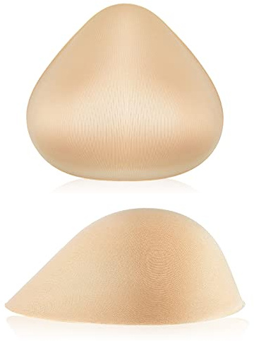 Hercicy 1 Pair Cotton Breast Forms Light Sponge Mastectomy Breast Cancer Support Bra for Women
