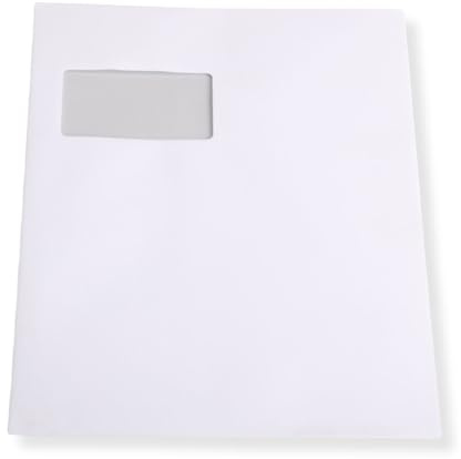 1000 St. Versandtaschen A4/C4, extra, stark, weiß, 120 g/m² Papier, mit Fenster, selbstklebend, Briefumschlag, Kuvert, Briefhülle, Großbrief, Versandbeutel
