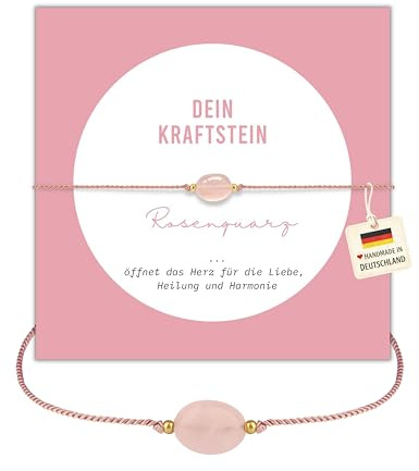 happymaker - Edelstein Armband Damen, handgefertigt in Deutschland mit Goldperlen, Geschenkkarte und Geschenkverpackung, Mutmacher Geschenk