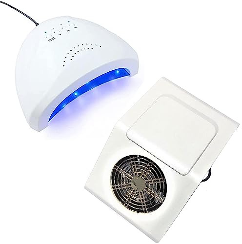 Kit Lampada e Aspiratore per Unghie da tavolo, Kit per Ricostruzioni Unghie con 36 led per Manicure e asciugatura Smalto Nail Art Professionale