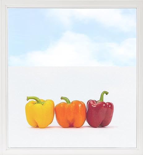 GRAZDesign Fensterfolie Blickdicht Sichtschutz, Sichtschutzfolie Fenster, Glastüren, Küche Küchenfenster, Milchglasfolie Bedruckt mit Motiv Bunte Paprika 90x57cm