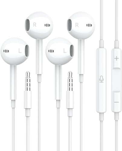 tiloqua Cuffie con Filo, Jack 3,5 mm auricolari con filo In-Ear,[Clear Call], [MFi Certified] Cuffiette con Filo e Microfono,Cuffie Isolamento Acustico, Cuffiette Cellulare