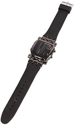 Binary LED Display Wristwatch, Crab Shape Electronic Calendar Watch, Function Wristwatch with Adjustable Silicone Strap for Boys Mens Gift