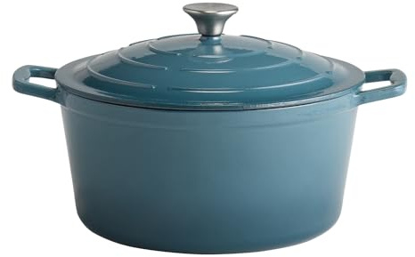 APS 88315 Kochtopf mit Deckel 5 STARS, Schmortopf Gusseisen, induktionsgeeignet, ofenfest, inkl. Deckelhalter, Ø 28 cm, 6 Liter, anthrazit