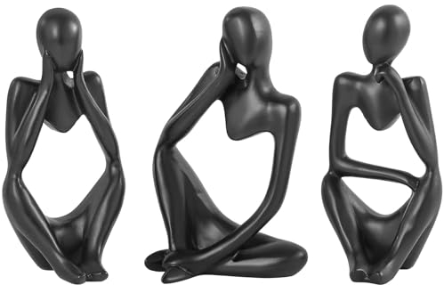 Irayin Statue de Figure Abstraite, Statuette Decoration, Sculpture Moderne, Décoration de la Maison, Objet Décorations Modernes pour Intérieurs, Salon, Bureau - Noir