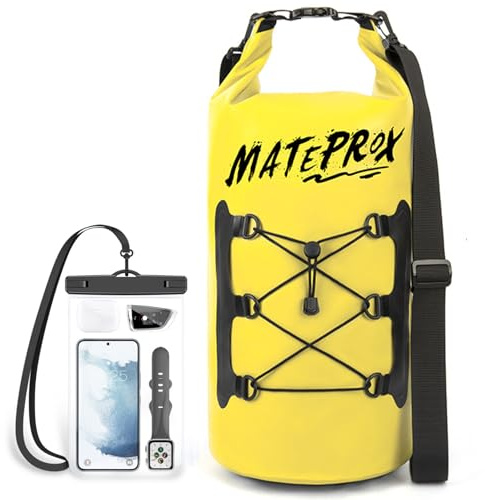 Dry Bag 5L/10L/20L-MATEPROX Wasserdichter Packsack mit Rollverschluss Robust und Langlebig Trockener Beutel Sack wasserdichte Tasche Perfekt für Schwimmen, Bootfahren, Rafting/Camping-20L Gelb