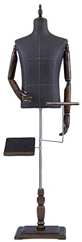 VNNHGB Männliche Schaufensterpuppe Torso Körper Büsten Dummy-Modell mit Holzsockel Schuhe Hosenständer Schneiderpuppe Kleidung Display
