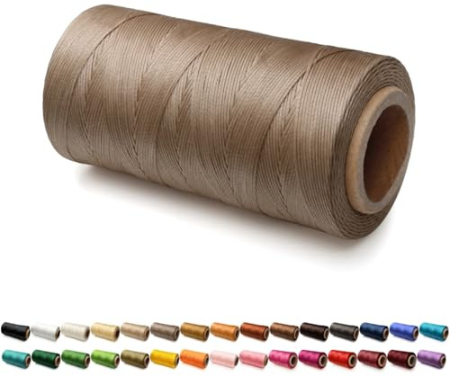 0.8mm Flache Sattlergarn Ledergarn Gewachst, 150D Wachsfaden, Leder Nähen Faden Sattlergarn Gewachste für Lederprojekten Reparatur Buchbinderei Leder Handwerk