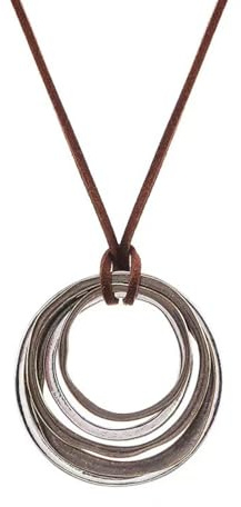GIAYEU Pulloverkette, Pulloverkette, Vintage, Lange Ketten, Halskette mit geometrischen Kreisanhängern, Schmuck, Valentinstags-Accessoires for Damenmode