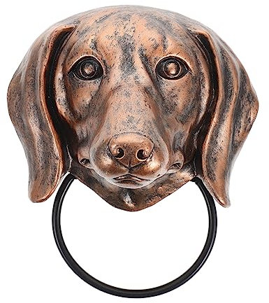 WATIIFUFU Retro Animal Head Shaped Resin Door Knocker Decorative Front Door Handle for Home Indoor Wall Mounted Dachshund Style