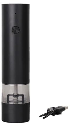 Morain Electric Peppers Mill Set Electric Salts Mill Peppers Grinder USB Rechargeable Adjustable Mill for Kitchen