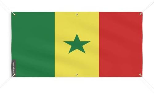 Drapeau du Sénégal 6 Oeillets en Plusieurs Tailles (M) 90x180cm