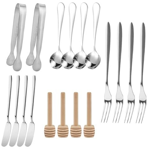 Ensemble d'argenterie de fourches et cuillères, ensemble d'argenterie en acier inoxydable - Ensemble de couverts de couverts de couverts en acier inoxydable de 18 pièces - Dingers, gadgets de cuisine,