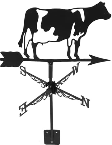 TOYANDONA Veleta De Metal 3D Forma De Vaca para Jardín Exterior, Indicador De Dirección del Viento, Decoración De Césped, Resistente y Apta para Terraza y Patio