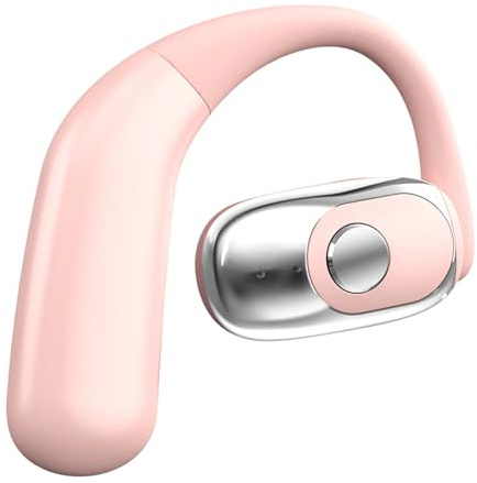 Open Ear Handsfree Mono Headset, Wireless Bluetooth 5.4 Single Earpiece with 30H Talk Time, ENC Noise Cancelling Hands Free Earphone, Left/Right Wearable Hook Design for Drivers/Office/Meeting