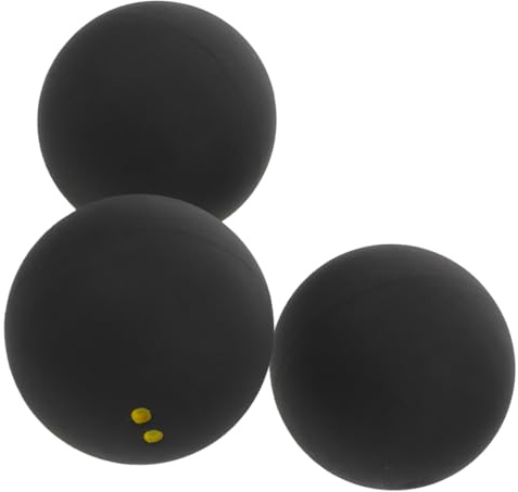SOPOTUTU Lot De 3 Balles De Squash À Vitesse pour Débutants De Compétition D'Entraînement Accessoires De Squash en Caoutchouc Noires
