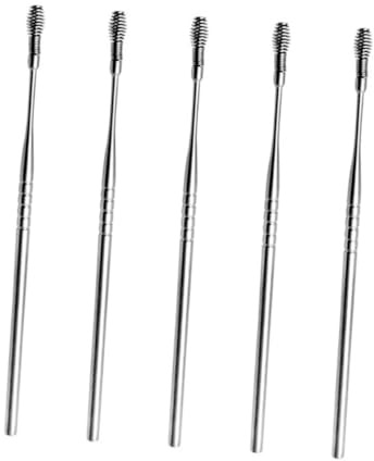 VICASKY 5pcs Stainless Steel Spring Ear Spoons Earwax Cleaning Tool for Adults Men Women Non-Rust Skid-Resistant Household Earwax Remover